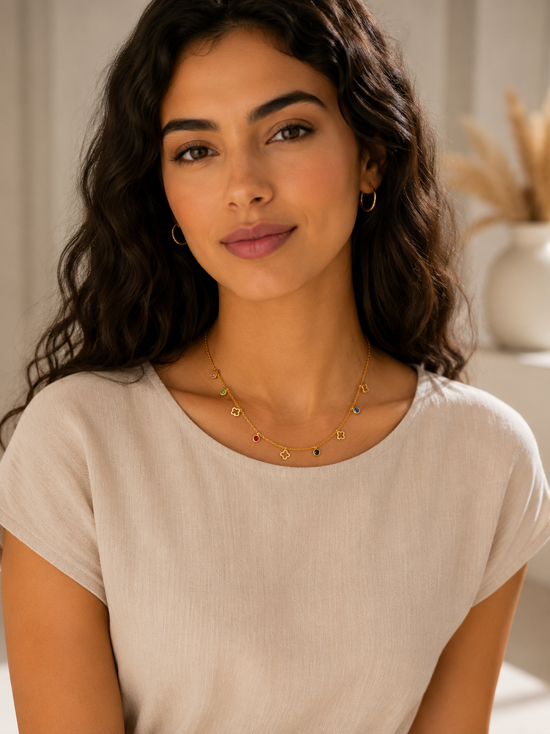 Collier Multicolore Trèfle