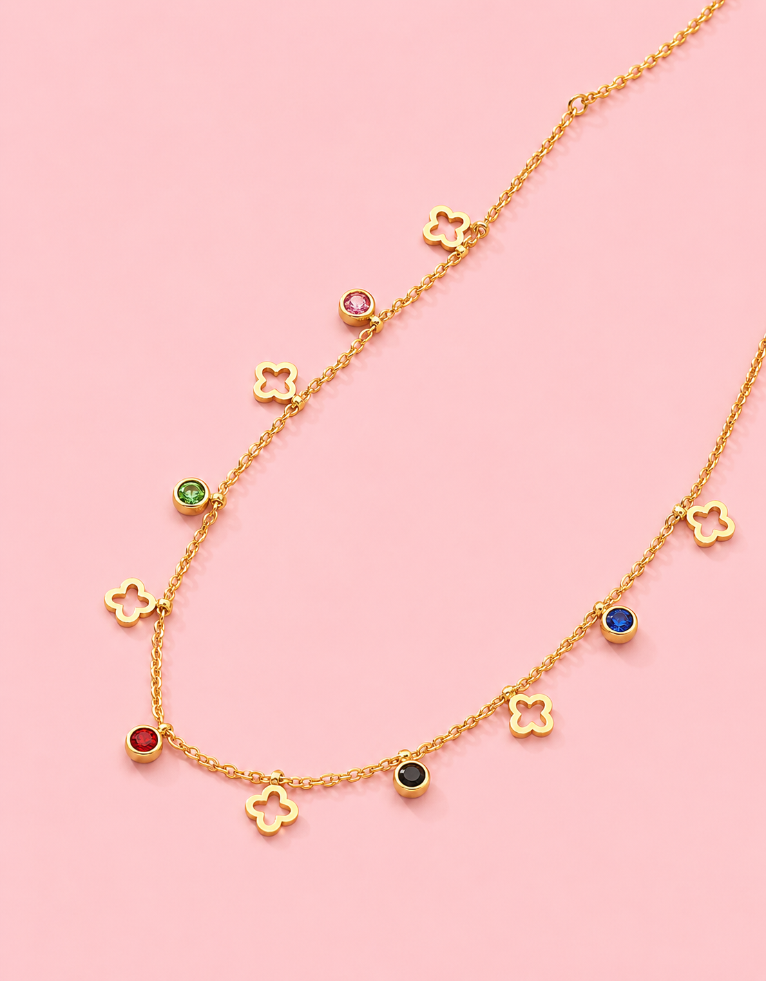 Collier Multicolore Trèfle